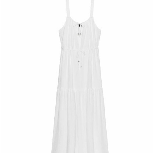 Zara Dresses & Skirts - Zara White Tiered Drawstring Maxi Dress